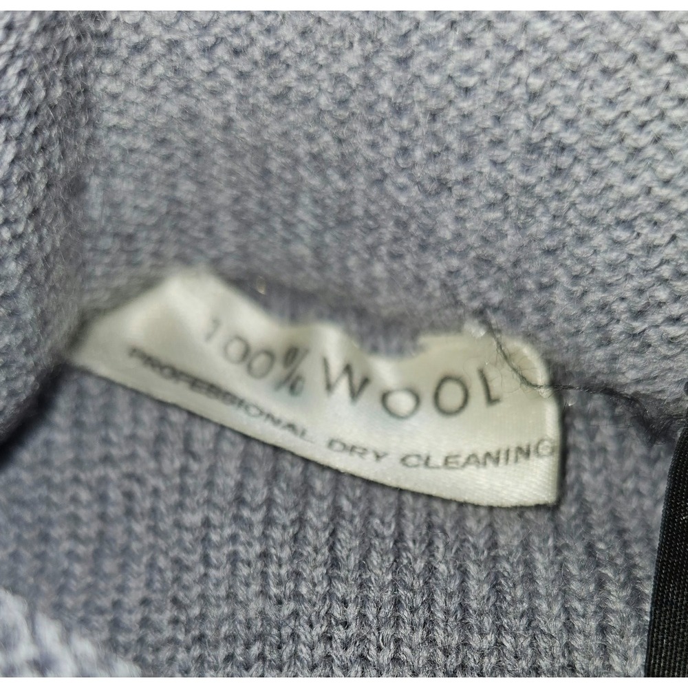 Vintage Crissa Linea Italiana Wool Knit Vest Dress Gray Striped Made in Italy - Picture 4 of 5